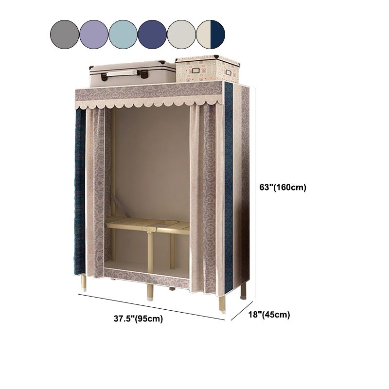 Contemporary Style Wardrobe Armoire Steel Frame Wardrobe for Bedroom