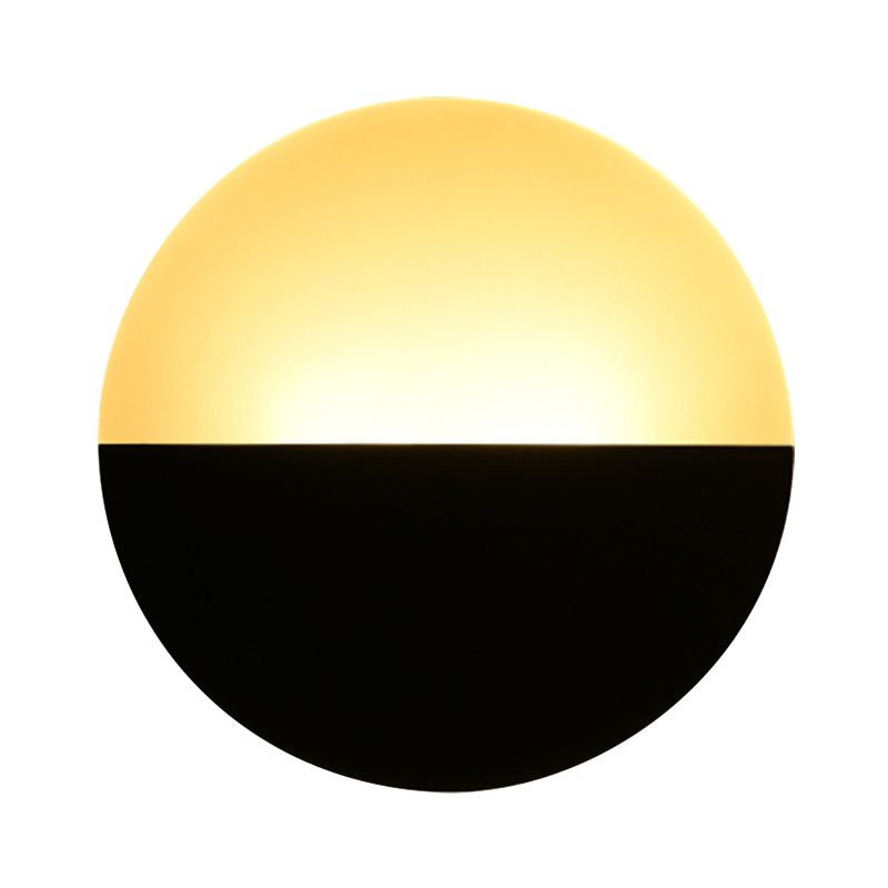 Simplicità Round Round Acrilic Wall Sconce LED Luce a parete a parete singola Apparecchiatura in bianco/nero