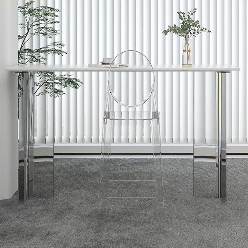 Modern Sintered Stone Top Rectangle Bar Dining Table with Acrylic Base