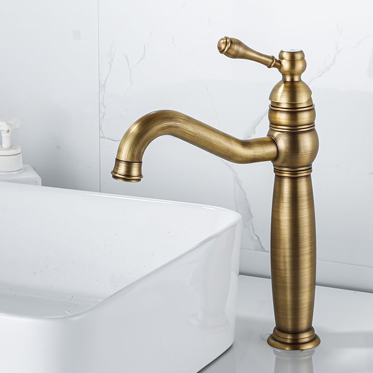 Traditional Vanity Sink Faucet Circular Single Lever Handle Vessel Sink Faucet