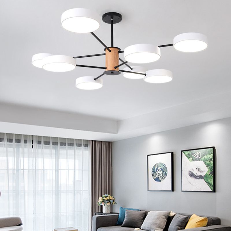 Moderne stijl cilinder kroonluchter verlichtingsarmaturen multi -lights metalen hangende lampen