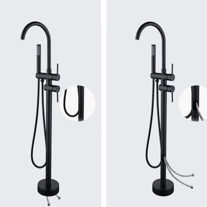 Floor Mounted Copper Freestanding Tub Filler Freestanding High Arc Tub Metal Filler Trim