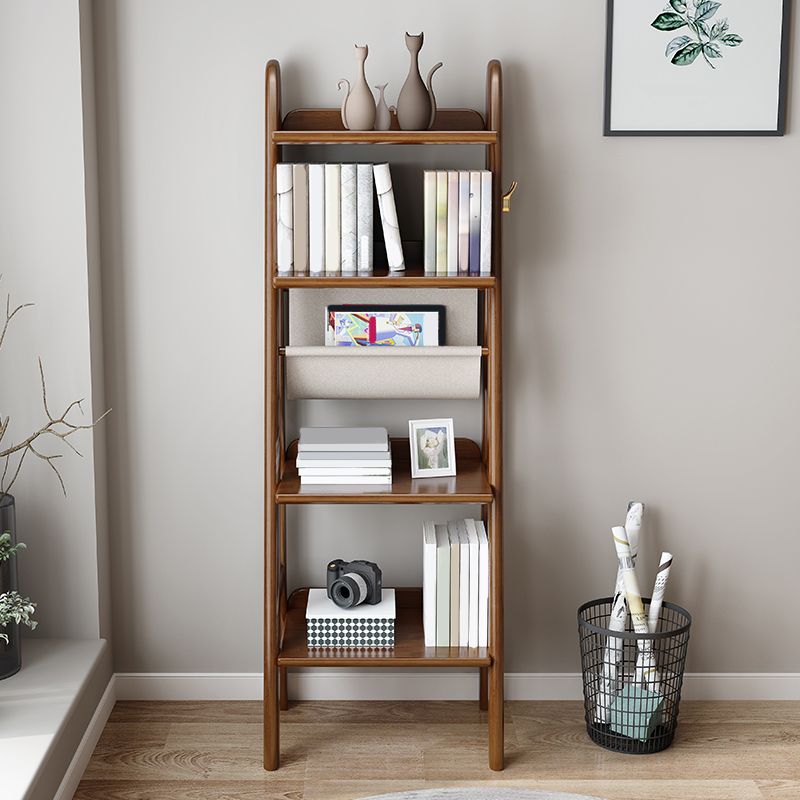 Modern Style Bookshelf Open Back Vertical Wooden Bookcase for Study Room