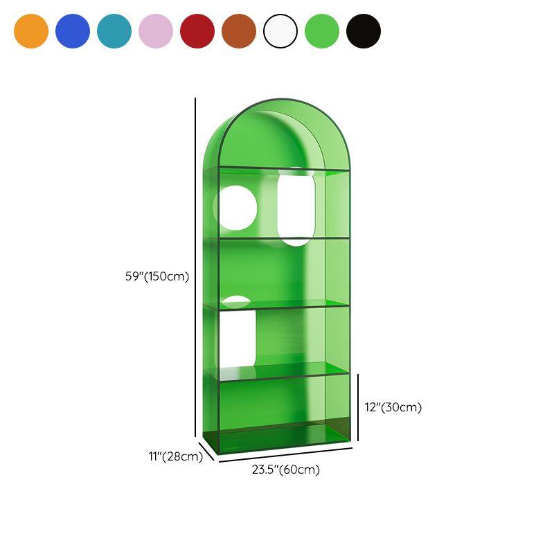 Closed Back Standard Bookshelf Acrylic Bookcase with Rectangular Shelves