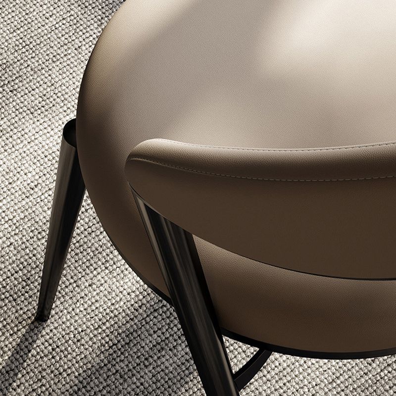 Contemporary Dining Chairs Faux Leather Upholstered Armless Side Chair