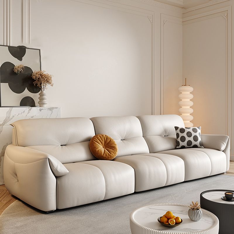 Modern Genuine Leather Sectional Sofa, Pillow Top Arm Sectional Sofa