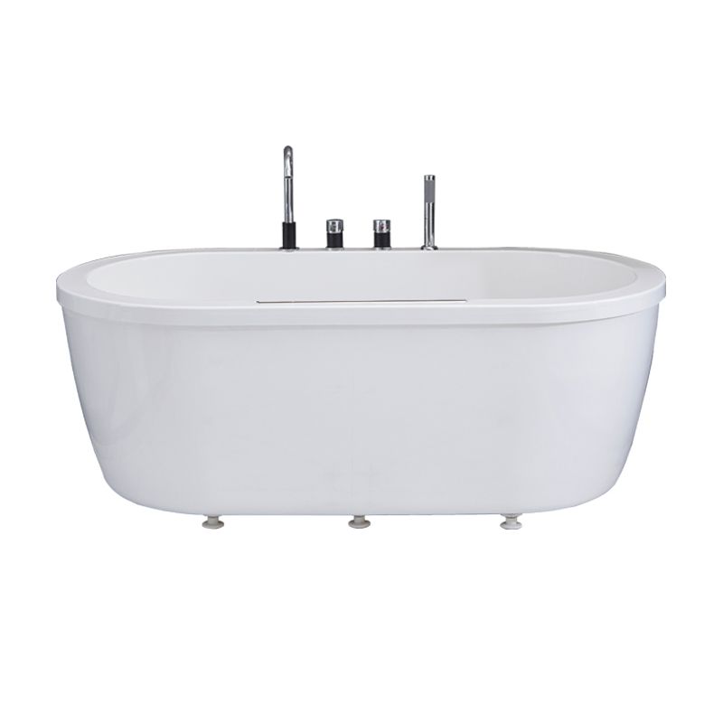Modern Oval Center Bath Acrylic Freestanding Soaking White Bathtub