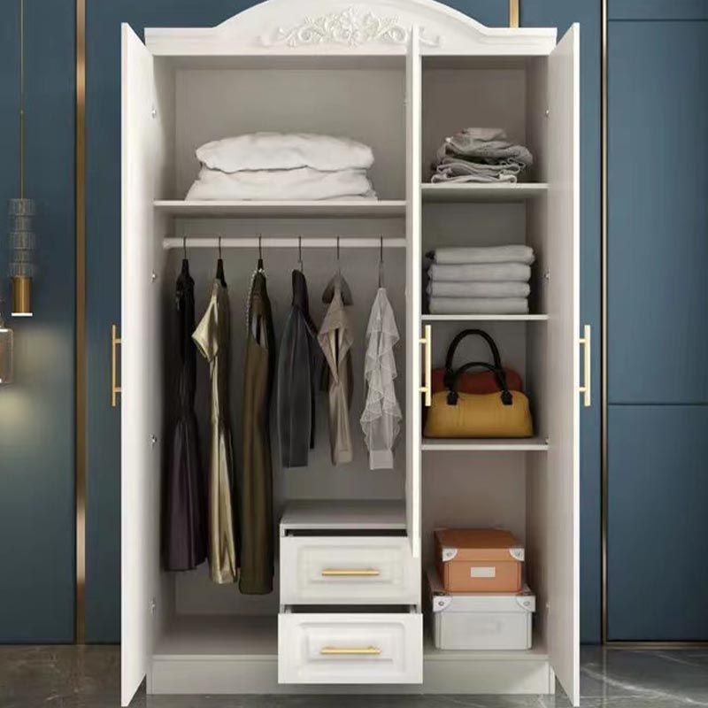 French Country Wardrobe White Wooden Wardrobe Closet for Bedroom
