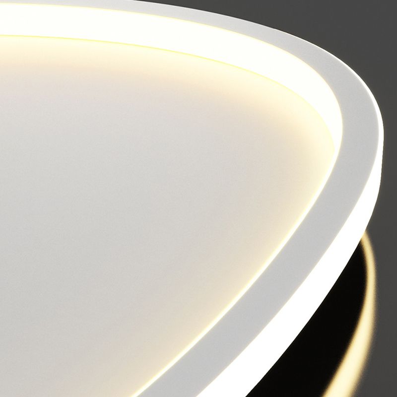 Nordic Flush Mount Metal LED Ceiling Light Fixture in White for Living Room
