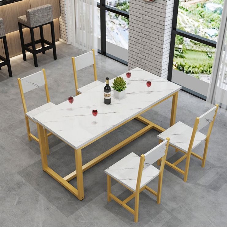 1/2/3/5 Piece Rectangle Shape Dining Room Table and Chair Set