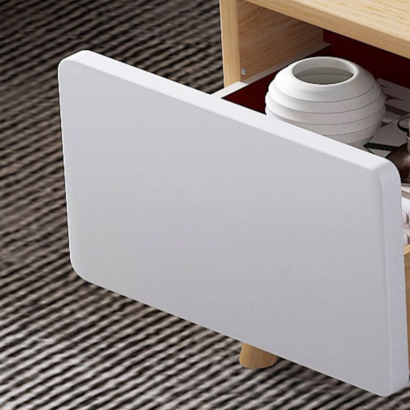 Wood Coffee Table Modern Single Coffee Table with with Storage Drawers
