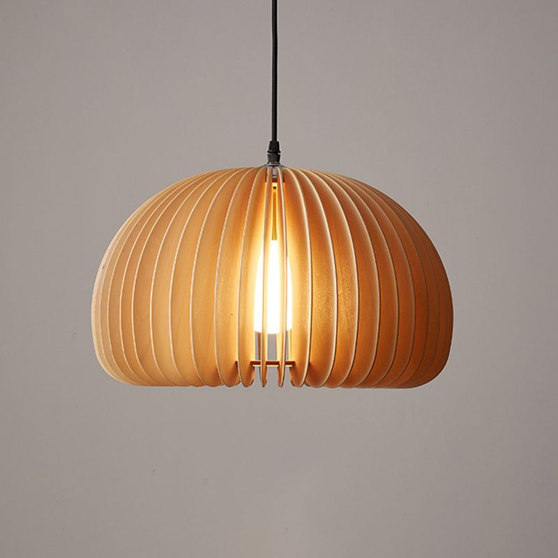 Lumo a sospensione a sospensione a 1 luci a forma moderna a forma di cupola lampada sospesa in legno