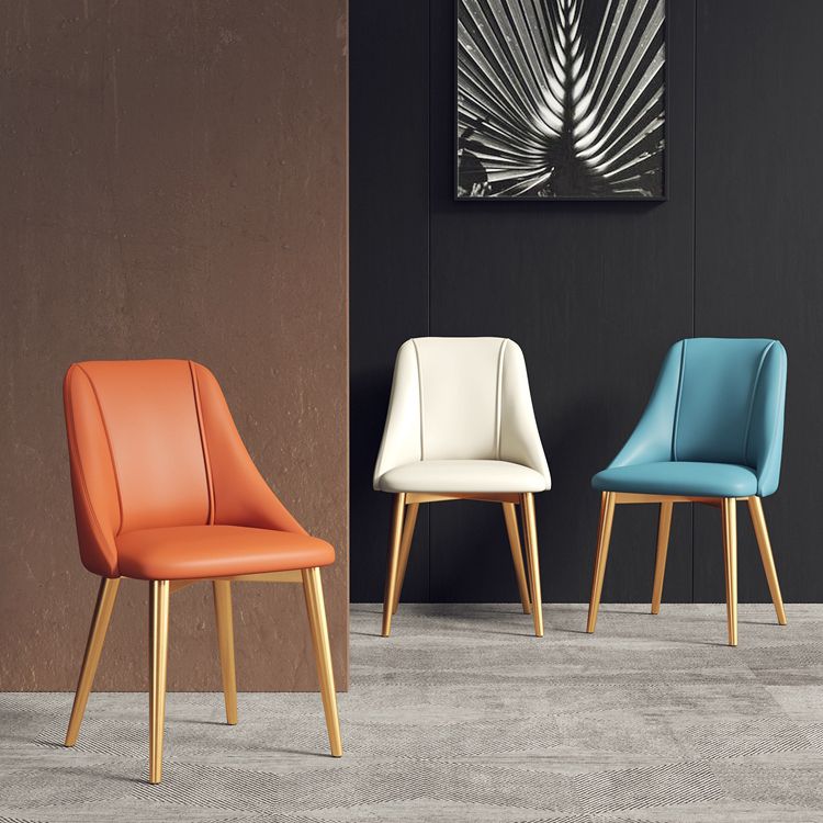 Ensemble de chaises d'appoint en cuir Pu de Style Glam, chaise d'appoint de salle à manger avec pieds en métal