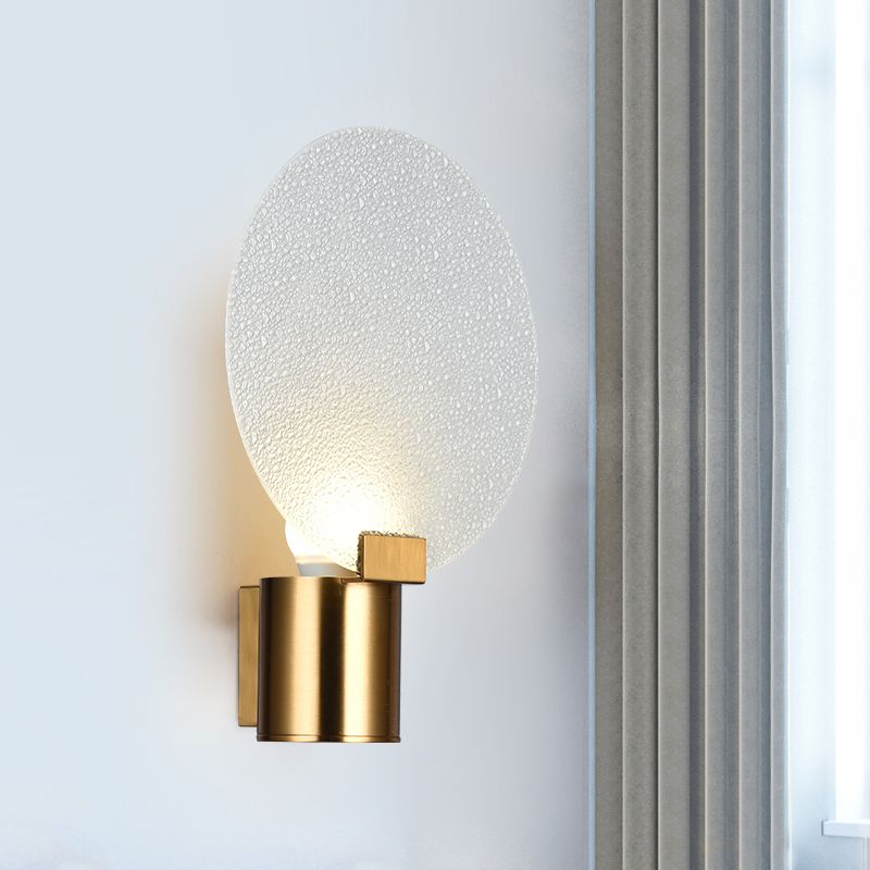 Modern 1 Light Wall Lighting Gold Round LED Wall Mounted Lamp with Bubble Glass Shade