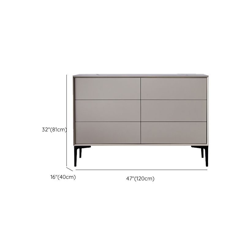 Contemporary Buffet Server with Drawers Stone and Wood Dining Server