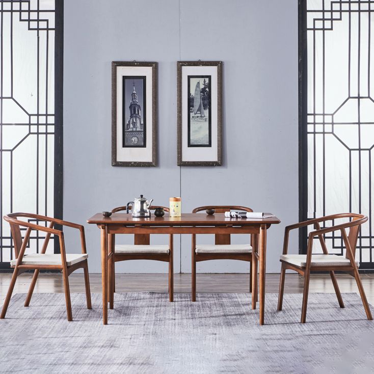 Sillas de madera de fresno de estilo tradicional, silla con brazo trasero de listón para comedor
