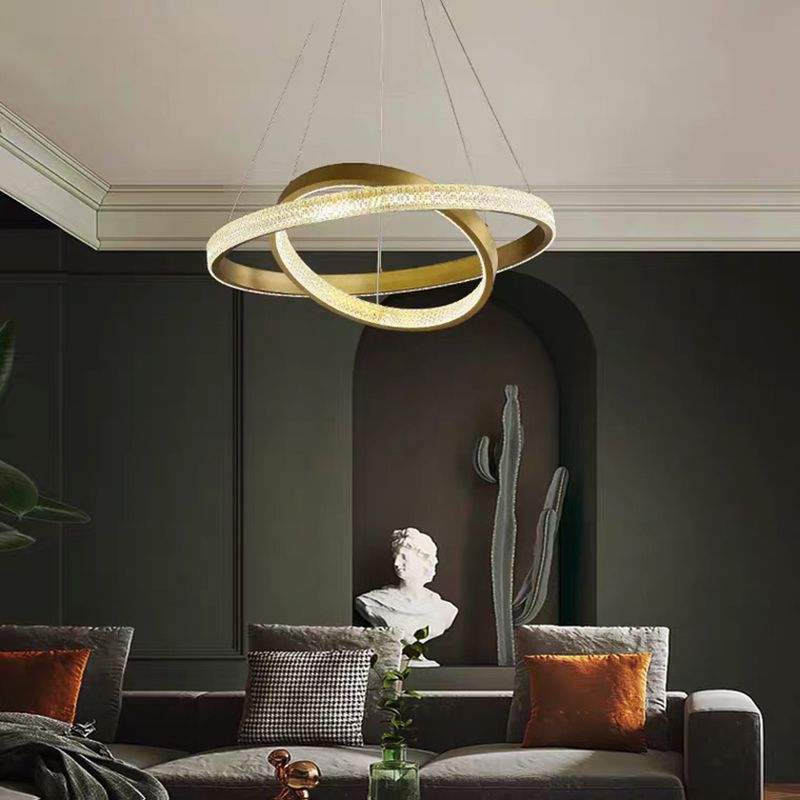 Multi Lights Circle Pendant Chandelier Modern Style Metal Hanging Lamps