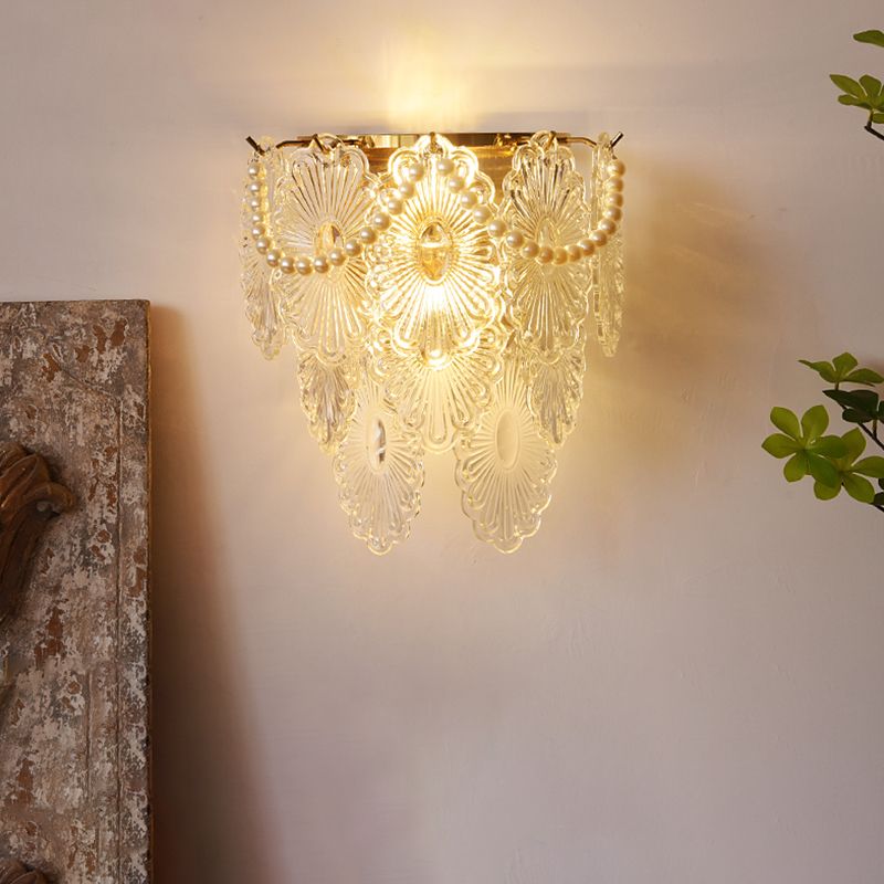 Wall Light Fixture Modern Style Glass Shaded Wall Mount Lighting