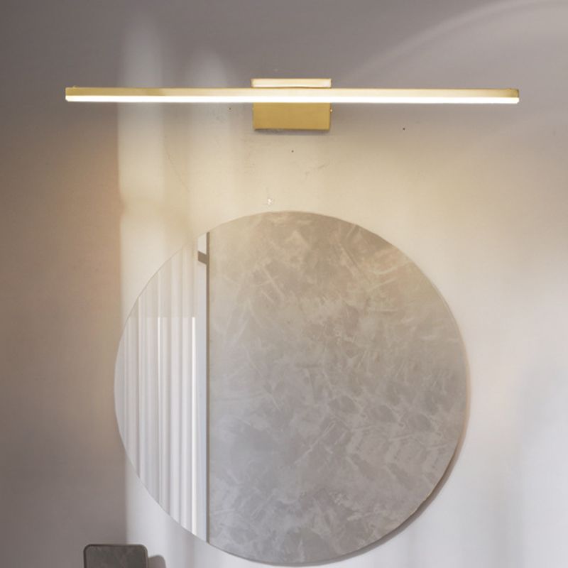 16"/21.5" W Metallic Streamlined Wall Lamp Simplicity LED Gold Vanity Sconce Light for Bathroom