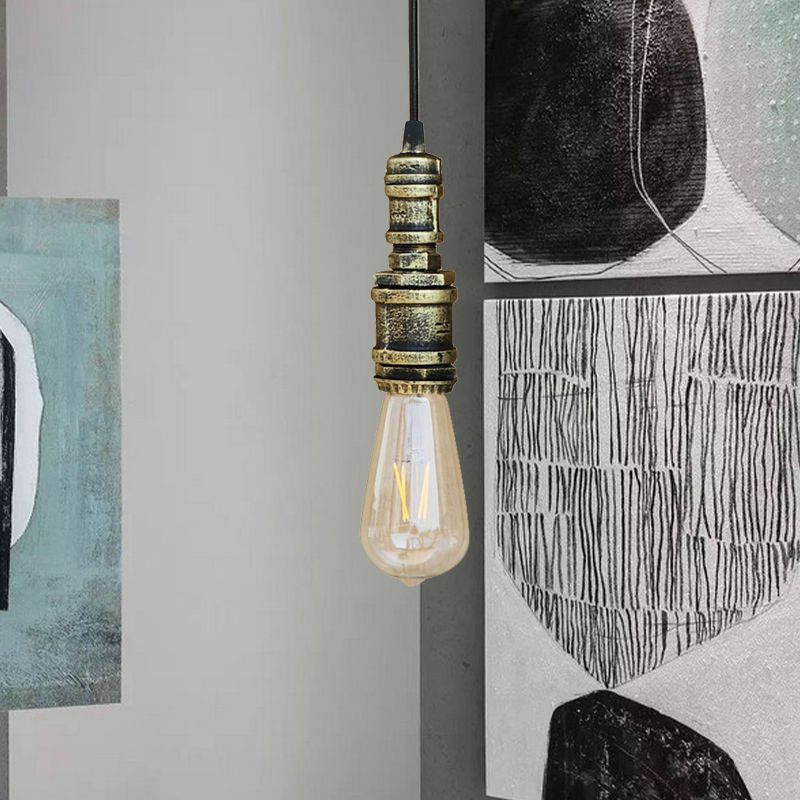 1 Bulbo nudo appeso a sospensione Stile rustico Rustico Black/Silver Stiil Aibiling con tubo per il bagno