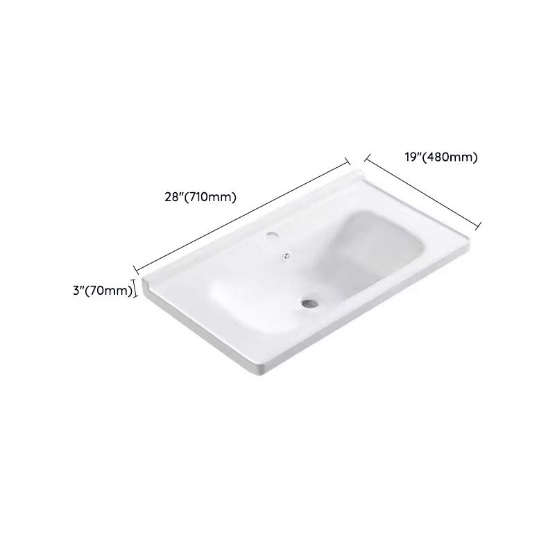 Modern Drop-in Bathroom Sink Porcelain with Overflow Basin Sink(Not Included Faucet)