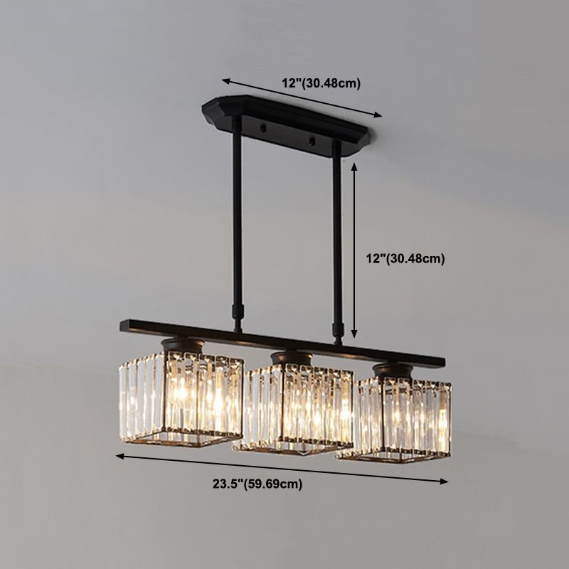 Light Luxury Style Hanging Lamp Geometry Shape Island Light Fixture for Dining Table