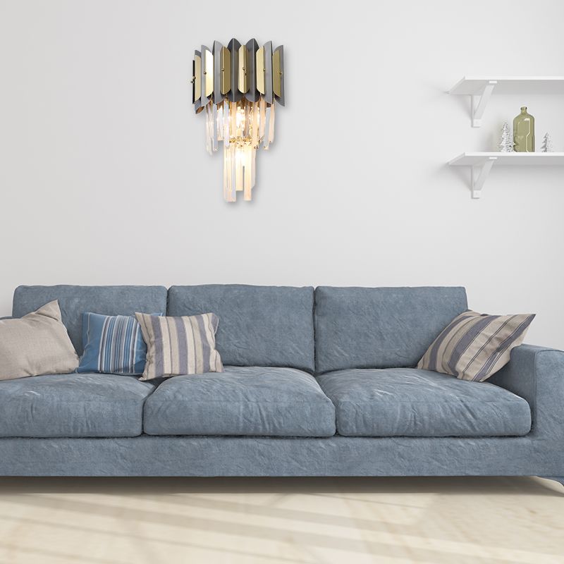 Luminaire d'applications à plusieurs niveaux de style moderne Éclairage mural Crystal Crystal 3 lumières pour chambre à coucher