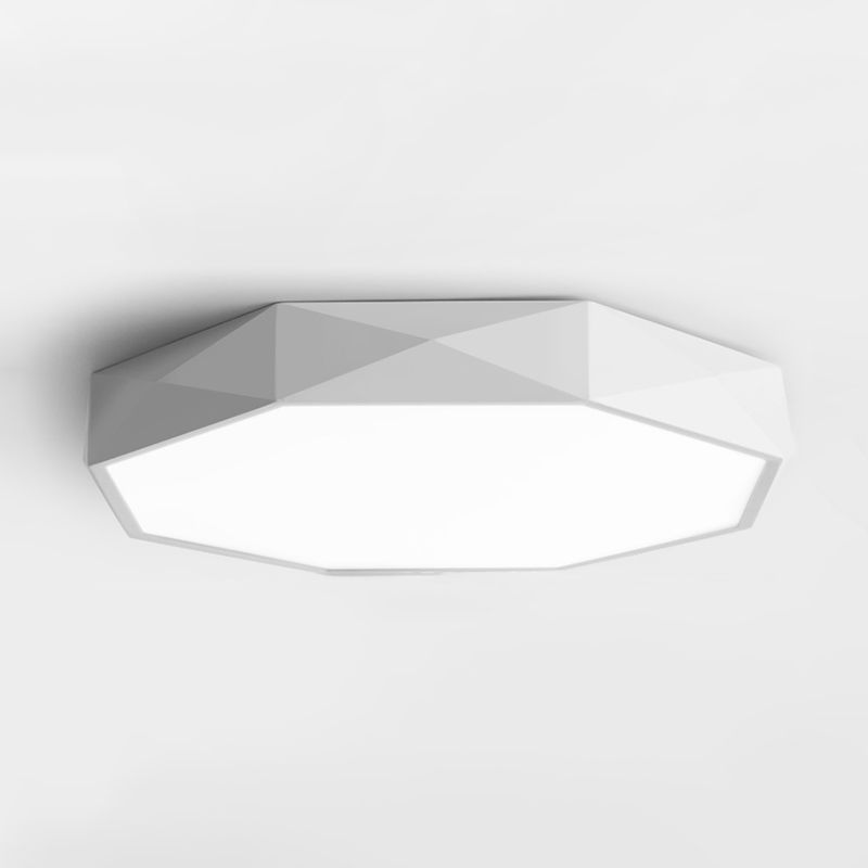 Modern Concise LED Flush Mount Iron Geometric Macaroon Ceiling Light with Acrylic Shade