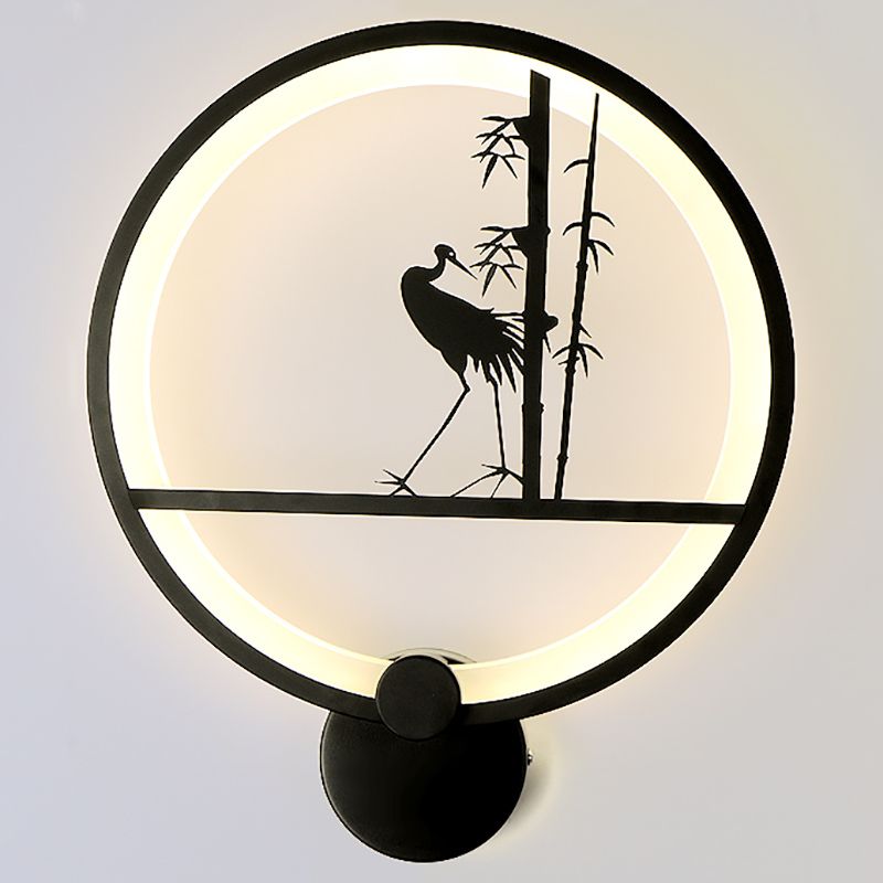 Unique Shape Metal Wall Light Modern Style 1-Light Wall Mounted Light Fixture in Black