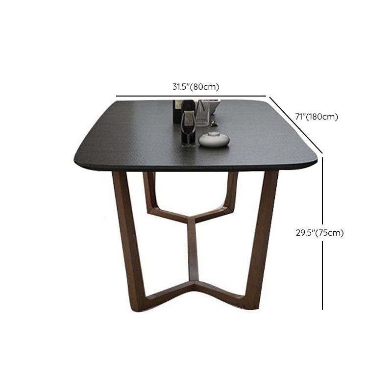 Sintered Stone Top Table Black Dining Table for Kitchen Dining Room