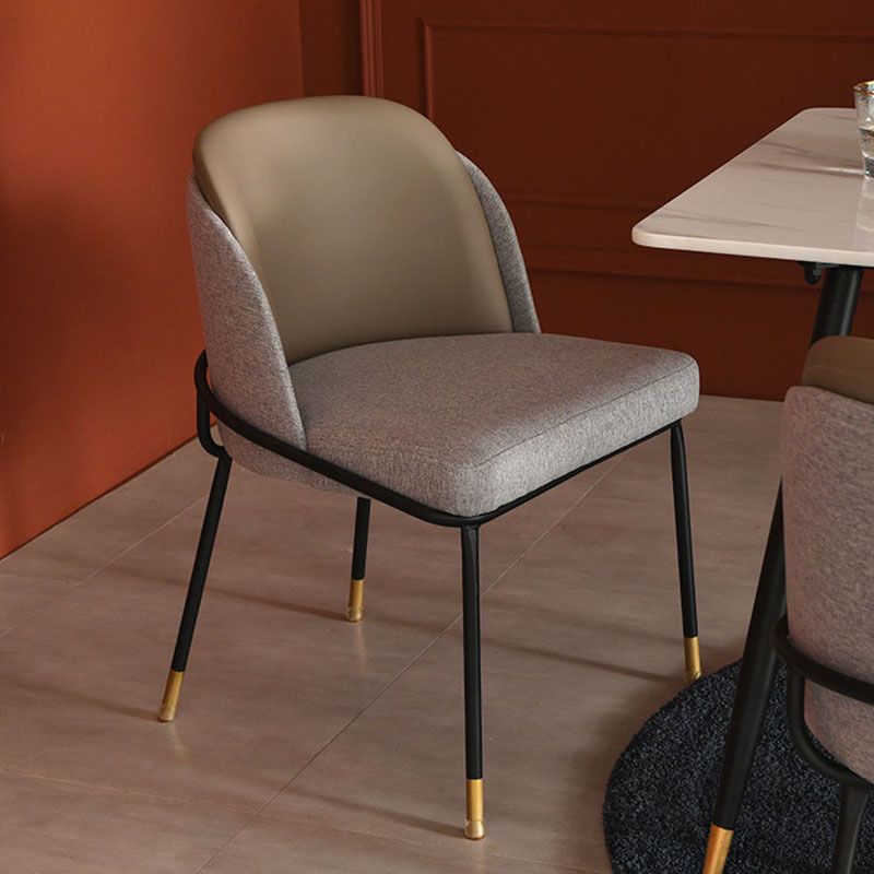 Sillas laterales de tela de comedor escandinavo Silla con respaldo sólido sin brazos