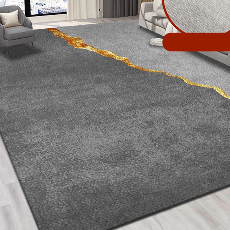 Light Grey Graphic Rug Blending Modern Indoor Rug Non-Slip Backing Rug for Living Room