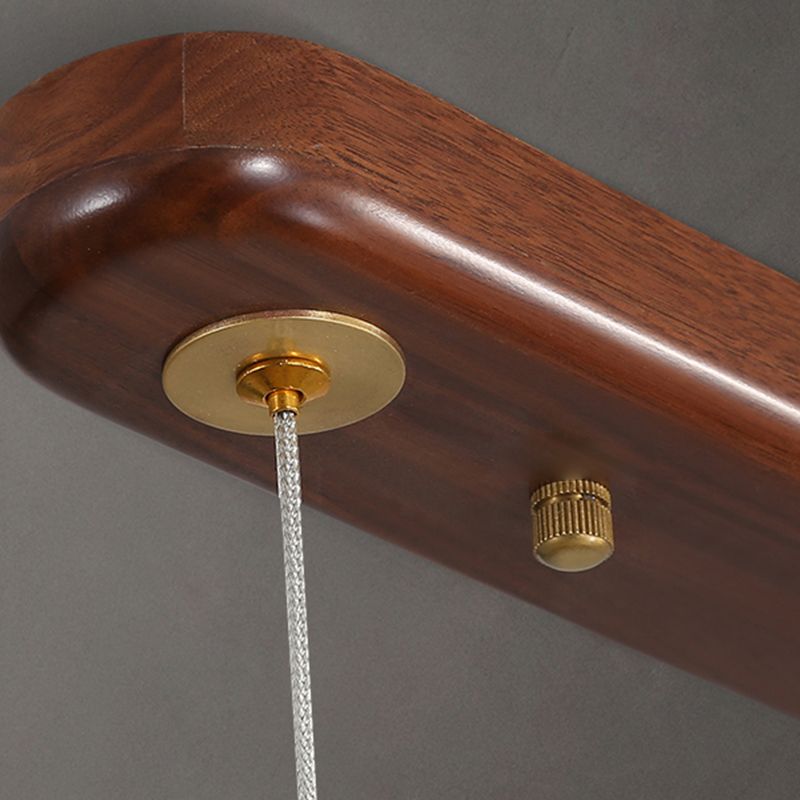 Modern Pendant Lighting Island Spherical Hanging Island Light Wood 1-Light