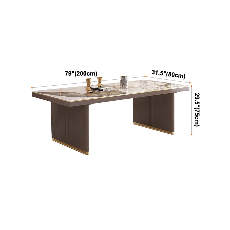 Mesa de comedor de estilo de lujo tradicional con pedestal doble