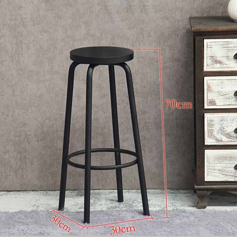 Industrial Metal Counter Height Stools Armless Bar Stool in Black