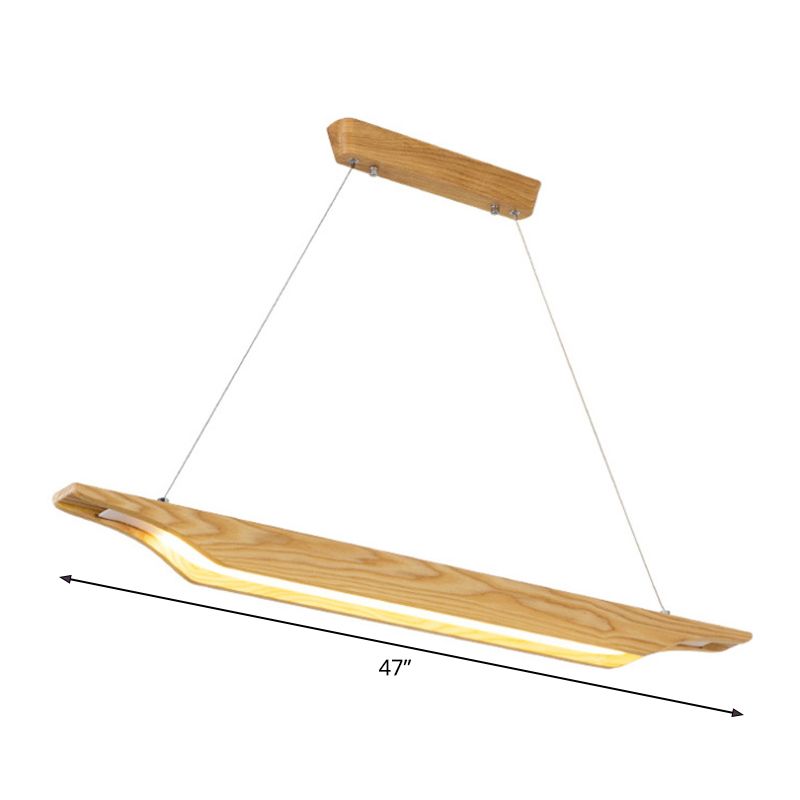 Lineare hölzerne Anhänger Beleuchtung moderne LED Beige Hanging Deckenlampenlampe in weiß/warmem/natürlichem Licht