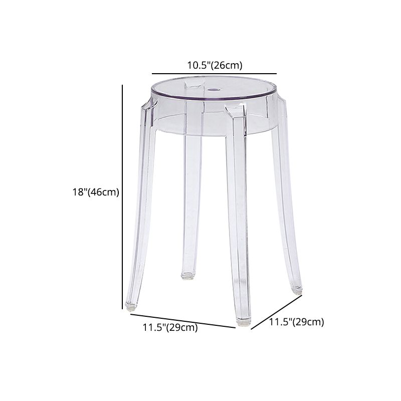 Sgabelli da bar scandinavi senza schienale in plastica trasparente