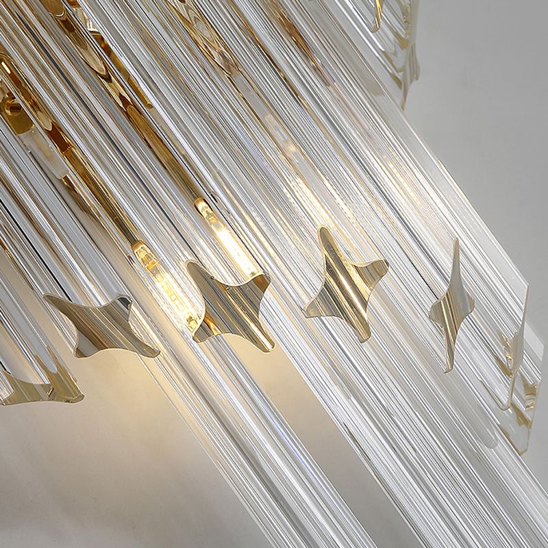 Unique Shade Crystal Wall Sconce Modern Multi-Lights Wall Mount Light Fixture in Gold