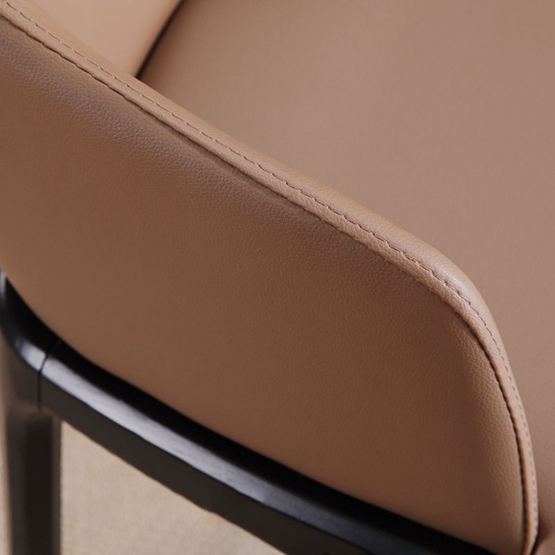 Contemporary Kitchen Wood Dining Chair PU Leather Side Chair
