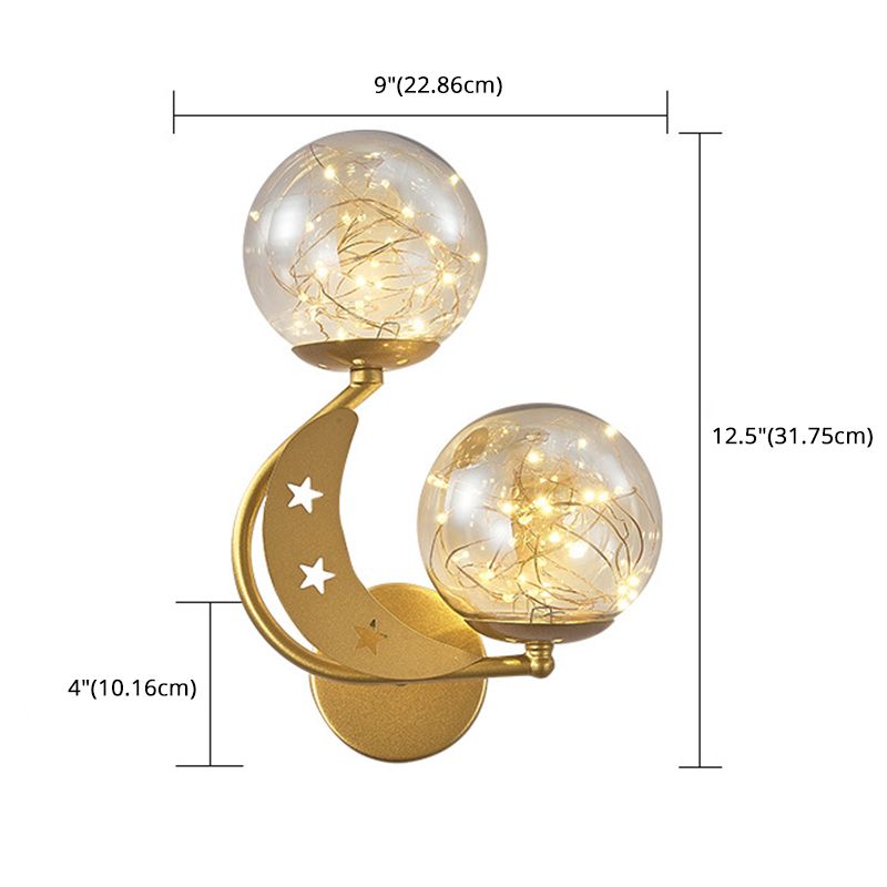 Star & Moon Modeling Metal LED Wall Lamp LED Lights String Nordic Home Decorative Lighting Fixture