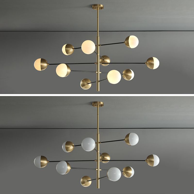 Lampadella in ottone in ottone in stile post-moderno in metallo + glass sfera di stile molecolare accompagnamento in oro