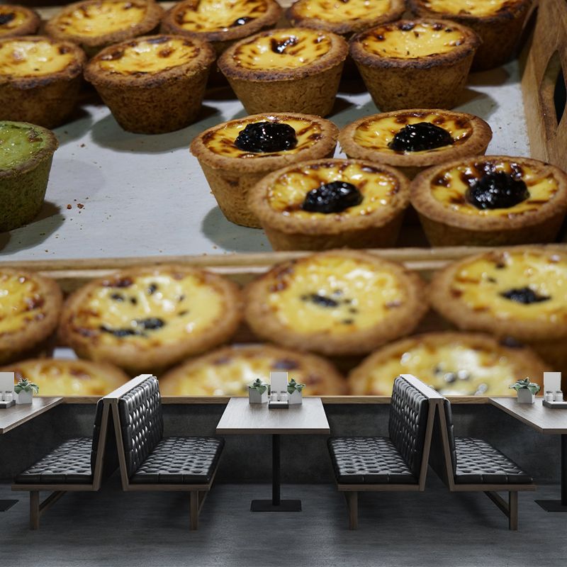 Modern Business Dessert Shop Murals Decor Egg-Tart Dessert Mural Wallpaper