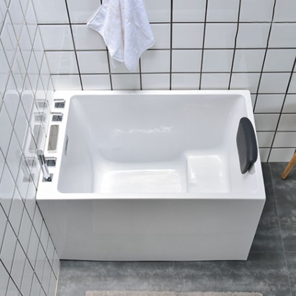 Back to Wall Bath Rectangular Antique Finish Soaking Modern Tub