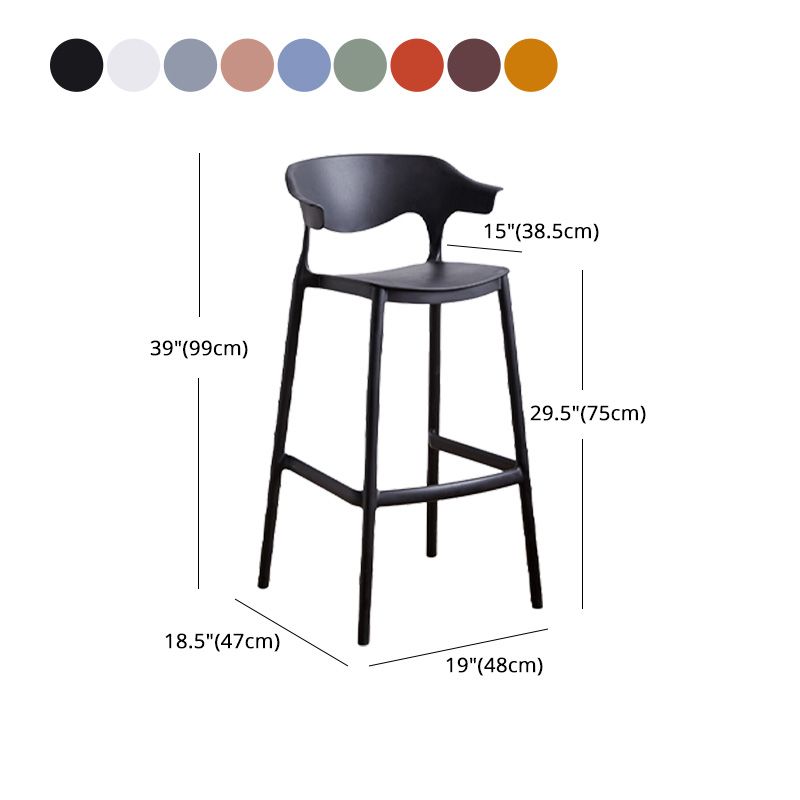 Scandinavian Stackable Milk Tea Shop Stool Matte Finish Plastic Barstool