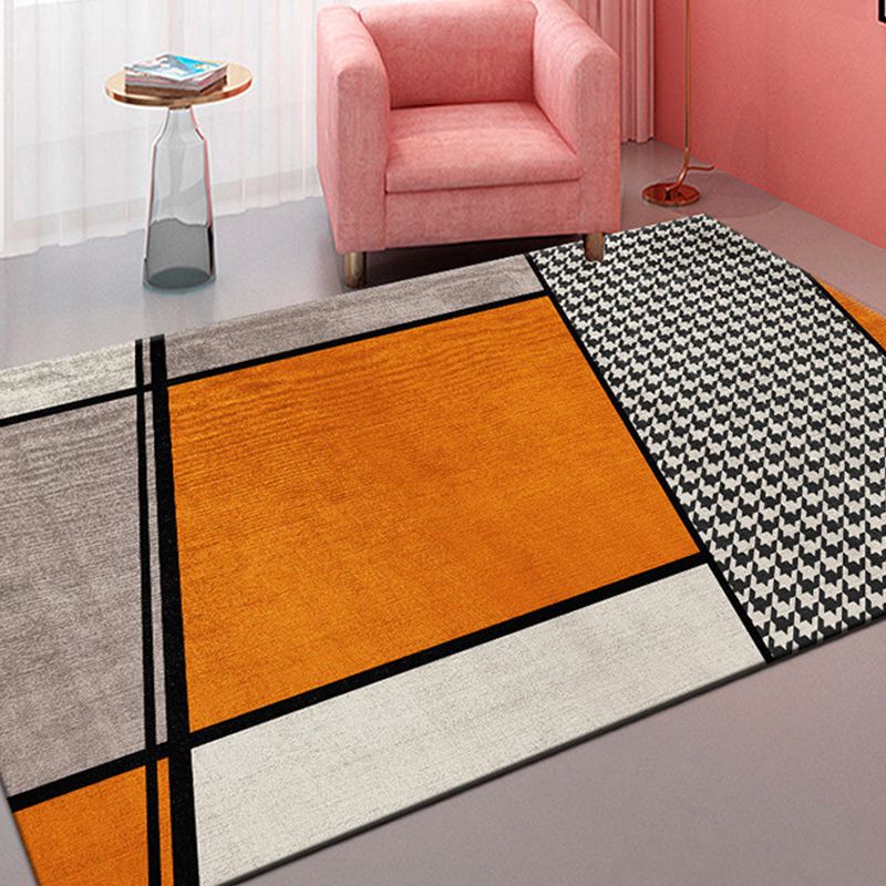 Modern geometrisch patroon Tapijt Grijs Polyester Gebied Rug vlekbestendig gebied Rug voor thuisdecoratie