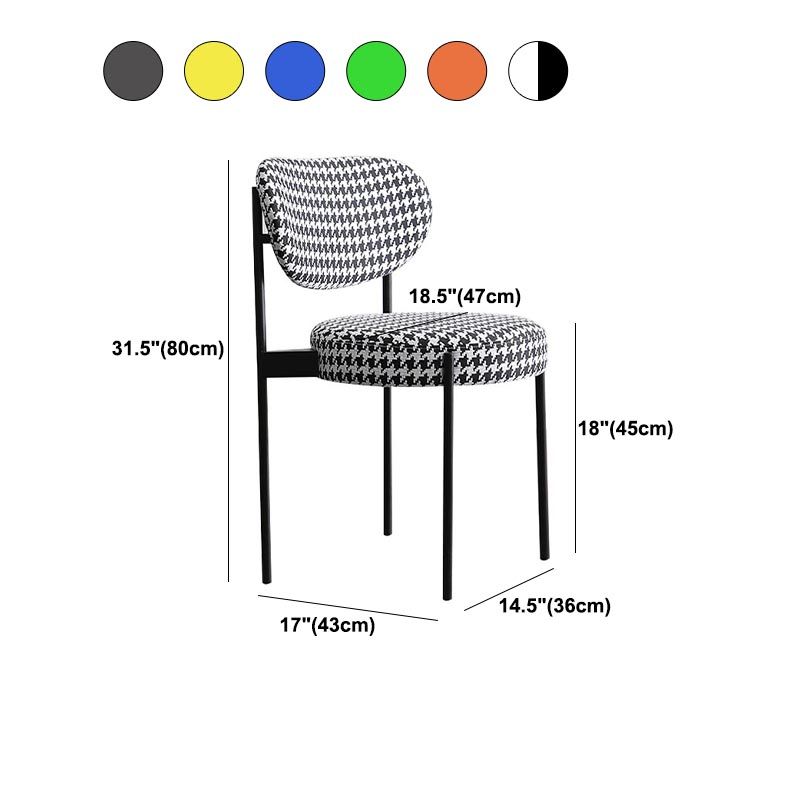 Glam Style Dining Chair Open Back Side Chair for Dining Room