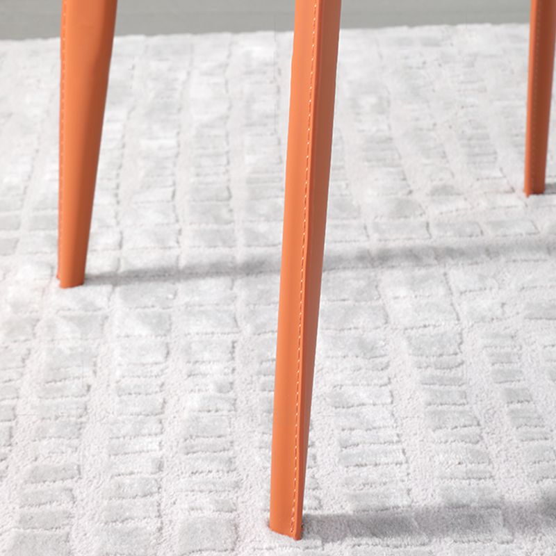 Designer Style Armless Chair Leather Upholstered Indoor Chair for Restaurant