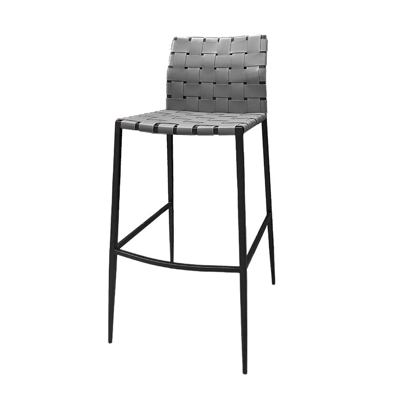 Industrial Style Backless Barstool Pu Leather Counter Bar Stool with Metal Legs