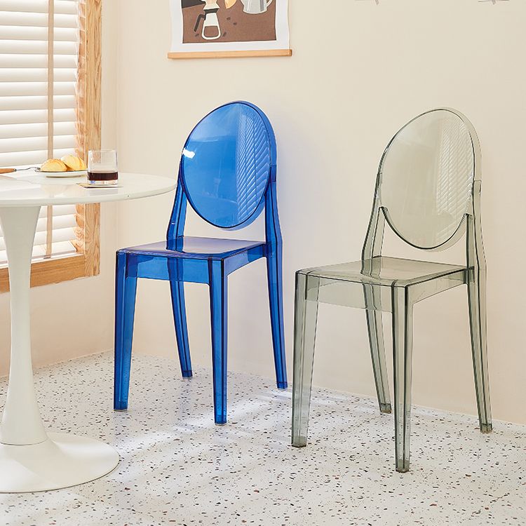Scandinavian Style Plastic Chair Set Kitchen Dining Room Open Back Side Chairs