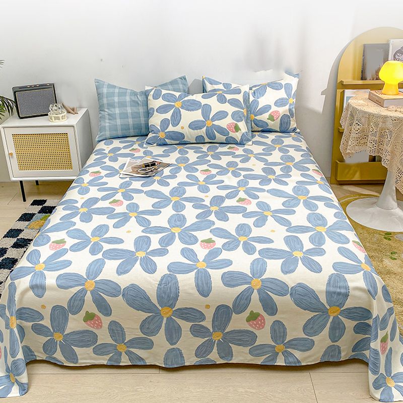 Cotton Bed Sheet Patterned Breathable Fade Resistant Soft Bed Sheet Set
